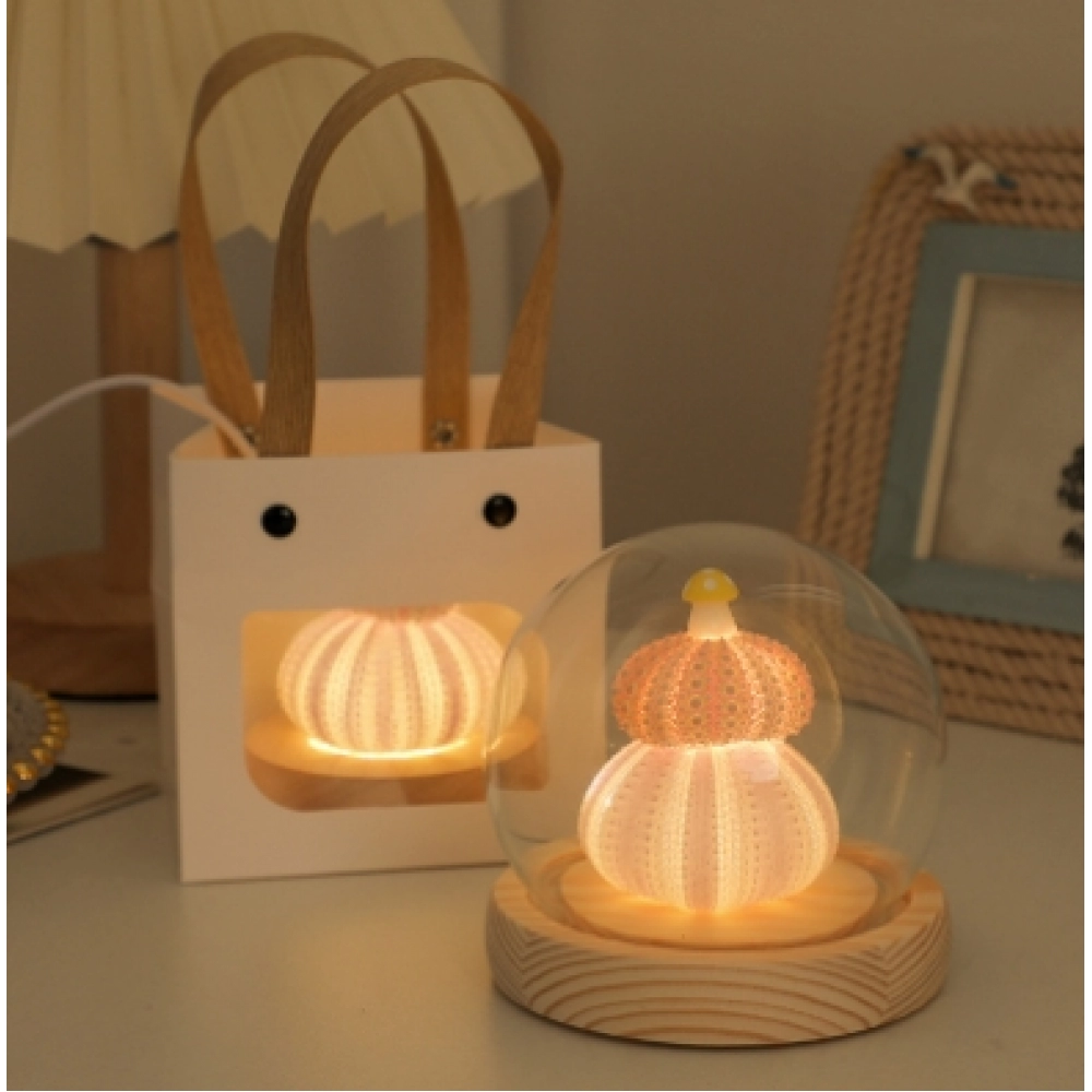 Shell sea urchin creative handmade DIY night light atmosphere bedroom desktop decoration gift ornaments
