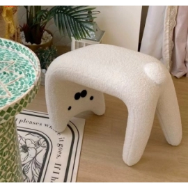 Cat shoe changing stool, animal internet celebrity lamb wool stool, makeup stool, dressing stool, entrance stool, entrance stool, entrance sofa stool