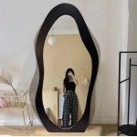 Cream mirror, full body dressing mirror, irregular fitting mirror, home bedroom, irregular mango, floor standing clothing store fitting mirror