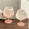 High aesthetic gradient powder frosted glass cup, French high footed glass, home design sense, red wine glass, champagne juice glass