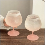 High aesthetic gradient powder frosted glass cup, French high footed glass, home design sense, red wine glass, champagne juice glass