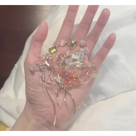 Ear clip women's niche design tassel long earrings versatile autumn and winter temperament high-end earrings