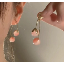 Ear clip women's niche design tassel long earrings versatile autumn and winter temperament high-end earrings