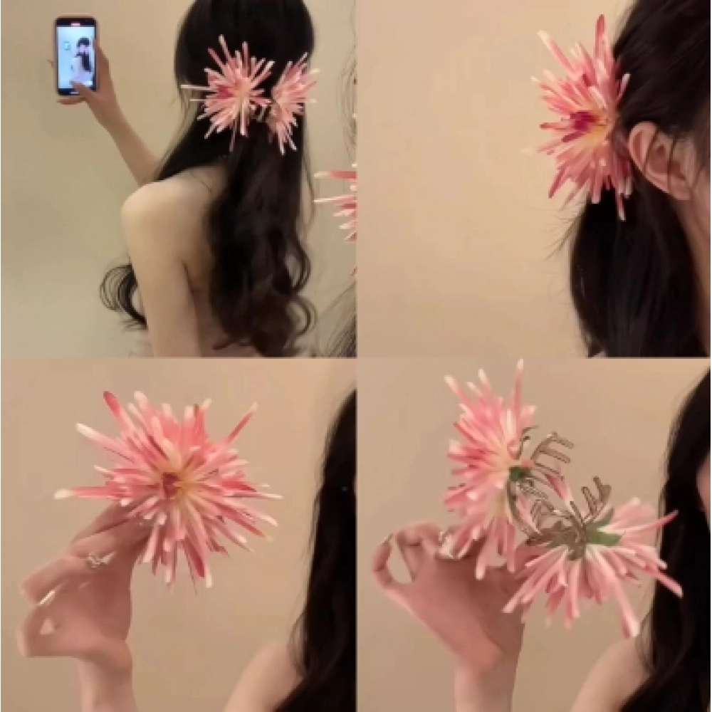 Summer atmosphere flower clip new simulation Korean gentle girl back of the head hair clip headband