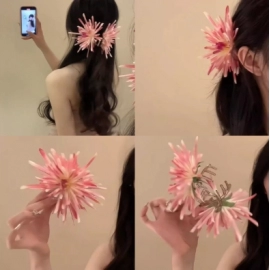 Summer atmosphere flower clip new simulation Korean gentle girl back of the head hair clip headband